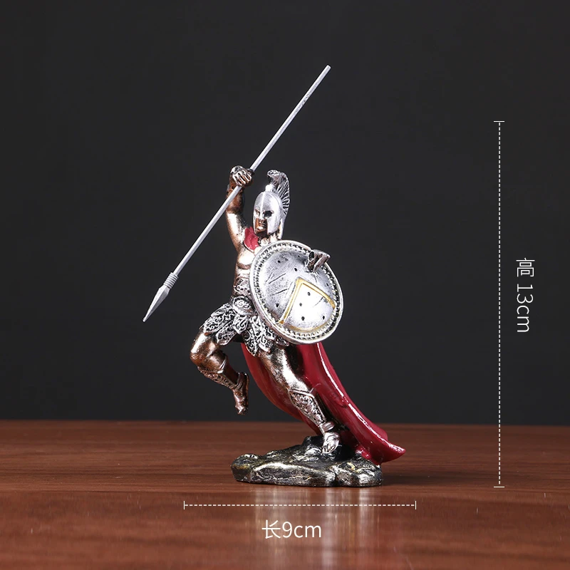 Европейский Винтажный домашний декор Спарта статуи броня модель миниатюрные