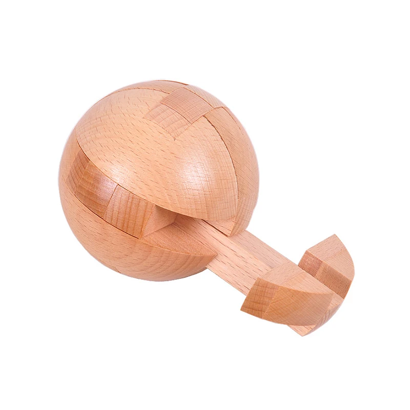 New Design IQ Brain Teaser Kong Ming Lock 3D Wooden Interlocking Burr Puzzles Game Toy Bamboo Small Size For Adults Kids | Игрушки и