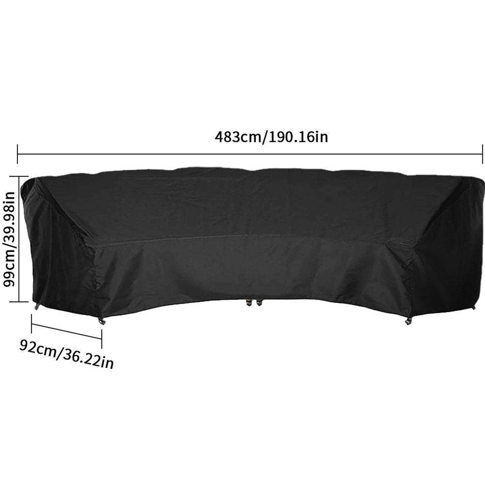 

Dust Cover Waterproof Outdoor Patio Garden Furniture Curved Sofa Covers Rain Snow Chair covers for Table Chair 3 Size Dust Cover