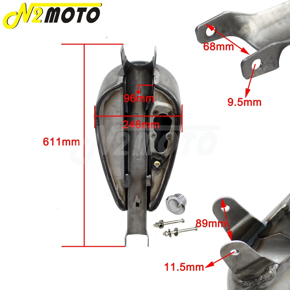 Неокрашенный топливный бак для мотоцикла 2 4 галлона масло галл EFI газовый Harley