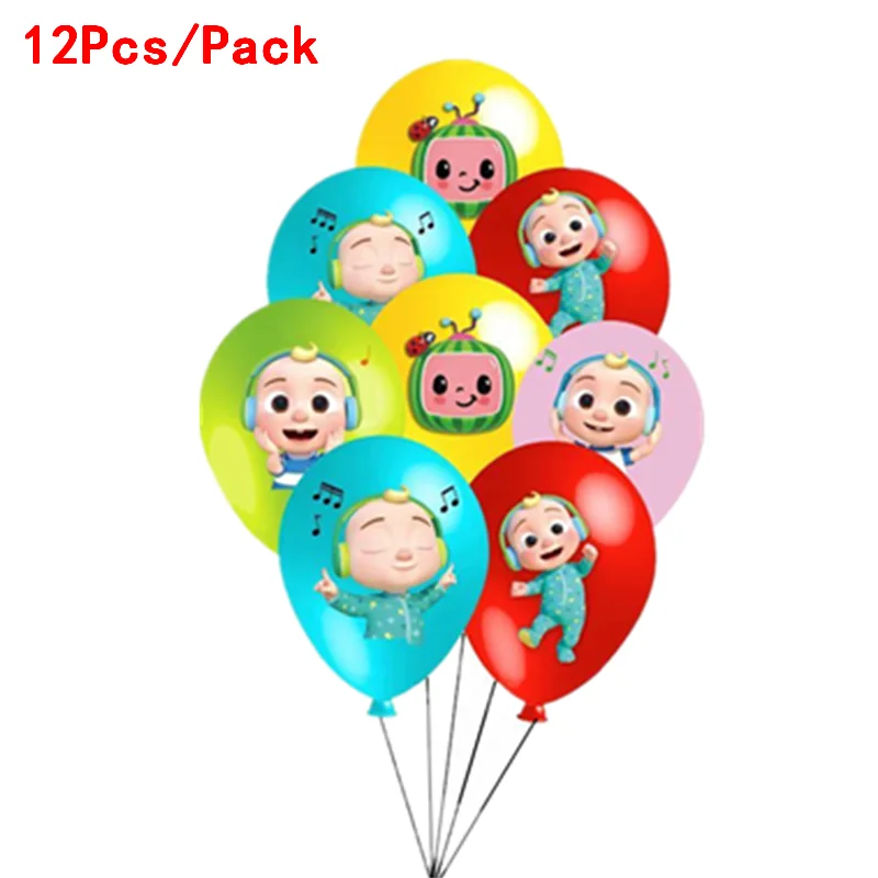 

12inch Cocomelon Theme Baby Shower Birthday Party Decorations Latex Balloons Cartoon Helium Air Balls Globos Wedding Party Decor