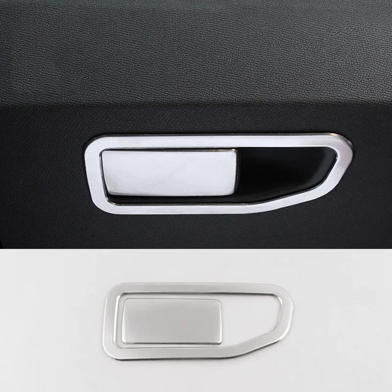 

For Peugeot 3008 GT 5008 2017 2018-2021 Accessories Stainless steel LHD Car copilot glove Box handle bowl Cover Trim 2pcs