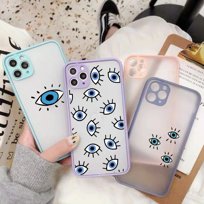 GYKZ модный синий чехол для телефона с изображением сглаза iPhone 11 Pro 12 XS MAX XR 7 SE20 8 Plus