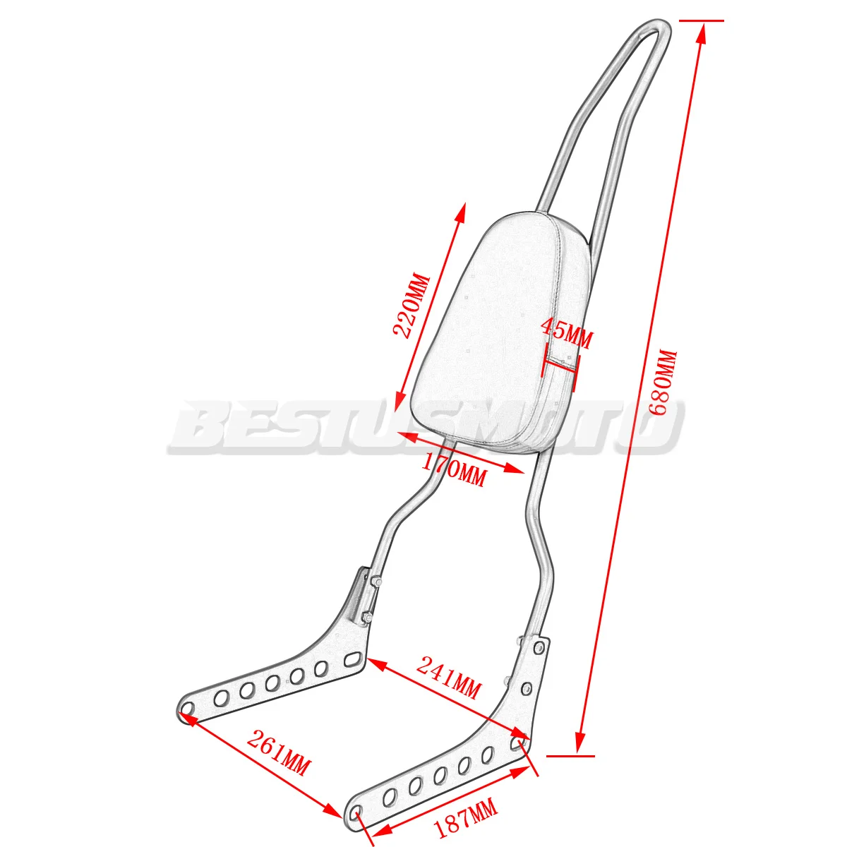 Мотоцикл спинки Sissy бар для Harley Softail Heritage Classic FLHC Street Bob FXBB Deluxe FLDE Slim FLSL 2018 2019 2020 |