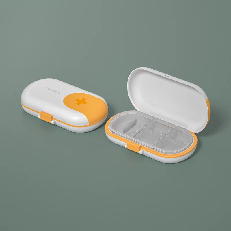 

Storage Container With Cuttable Medicine Tool Jewelry Organizer Home Travel 5 Grid Portable Pill Box Safe Compartment Seal Drug