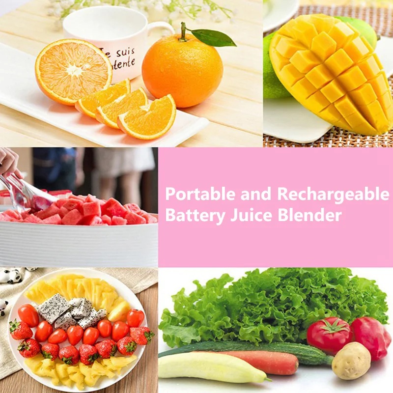 

380ml Juicer Portable Electric USB Rechargeable Blender Smoothie Machine Mixer Mini Juice Cup Maker Fast Blenders Food Processor