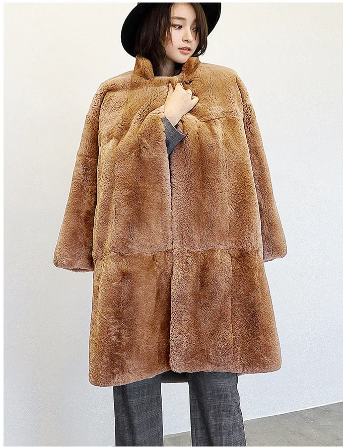 Зимнее пальто из искусственного меха длинная свободная плюшевая куртка
