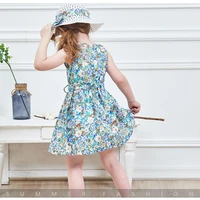 girls party dress summer toddler baby kids floral flowers princess dress hat outfits clothes baby children clothing vestido