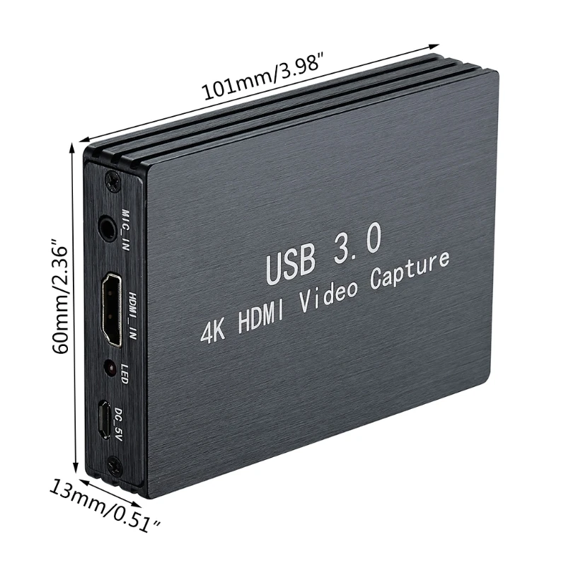 

4K 60Hz USB3.0 Video Capture 1080P to USB Card Dongle HDMI-compatible Converter for OBS Capturing Game Live Streaming F3MA