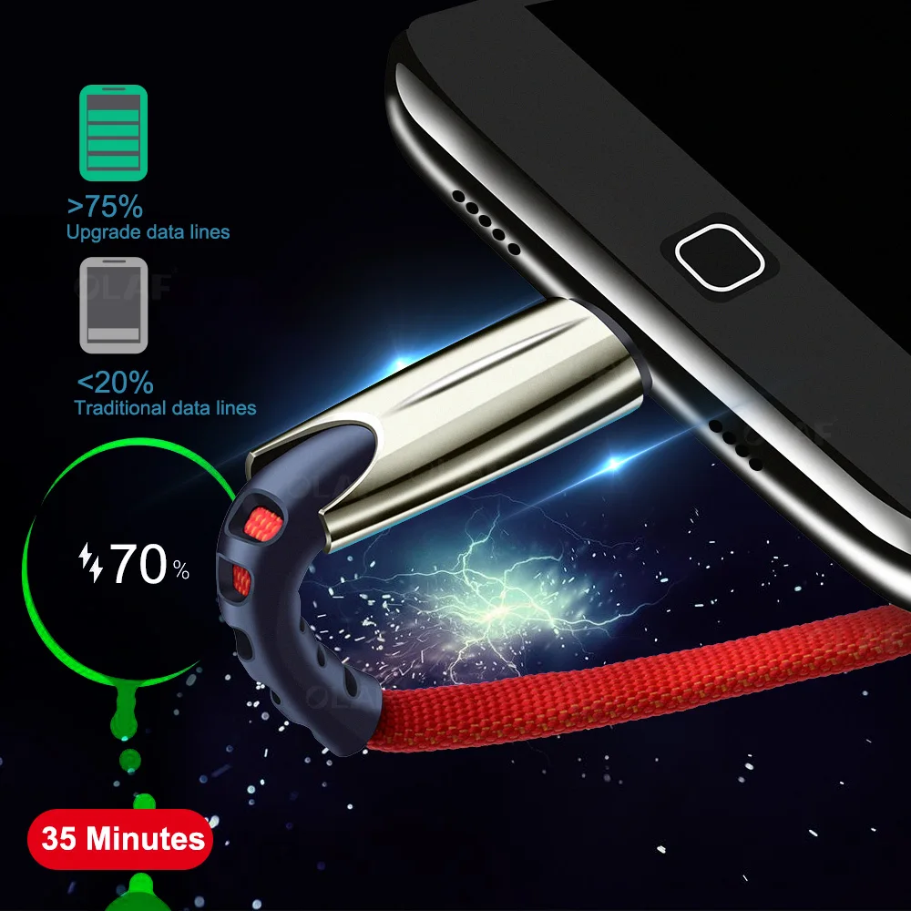 OLAF 1 м 2 3 Micro USB кабель 3A цинковый сплав Быстрая зарядка для Xiaomi Android мобильный