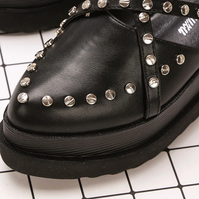 Riband с принтом на шнуровке Лоферы Обувь толстой подошве острым носком Туфли без