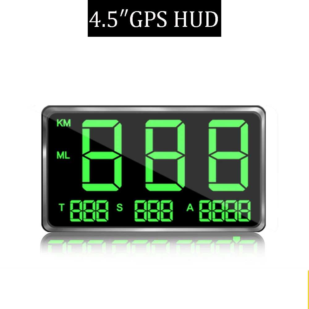 

Автомобильный датчик скорости HUD, цифровой GPS-датчик, 4,5 дюйма, для езды на велосипеде, мотоцикле, грузовике