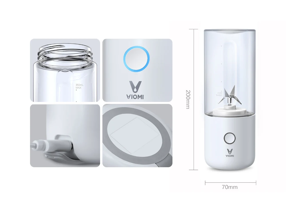 Xiaomi VIOMI Joicer Cup 350 мл большой емкости перезаряжаемая мощность двигателя пищевого качества материал соковыжималка для фруктов настольная соковыжималка машина