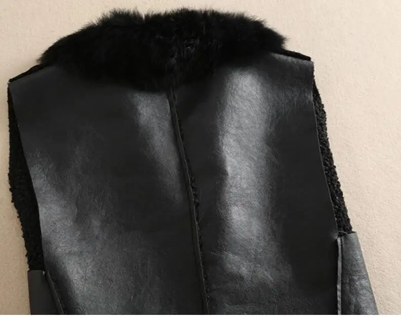 Женский бархатный жилет из искусственной кожи размера плюс 5XL длинный уличная