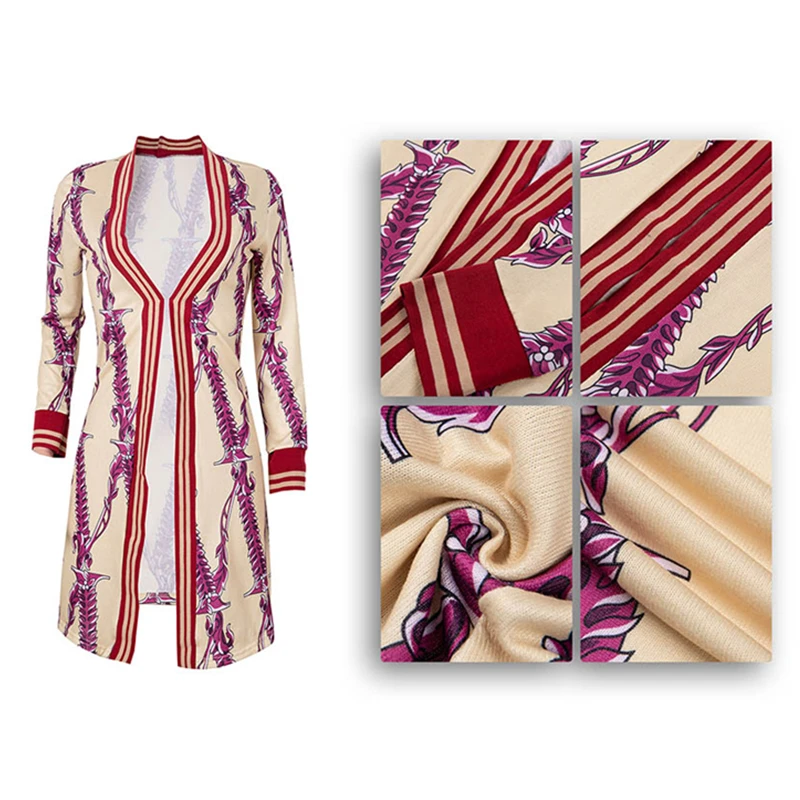 

Women's Fashion Long Sleeve Casual Striped Cardigan Top