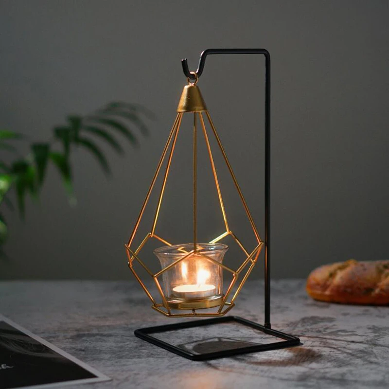 Золотые металлические подсвечники новинка скандинавские свечи для спальни