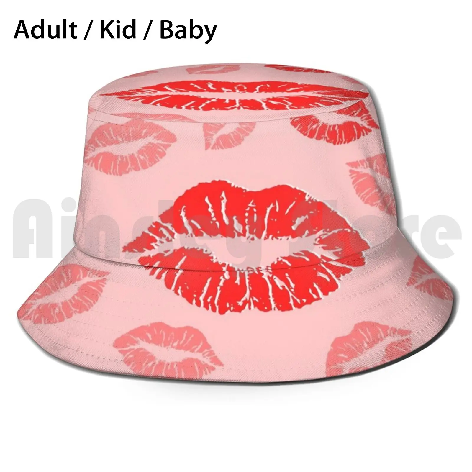 

Солнцезащитная шляпа с узором в виде помады, 1627, шляпа-ведро, помада, поцелуй, губная помада, узор в виде любви, мира вместе