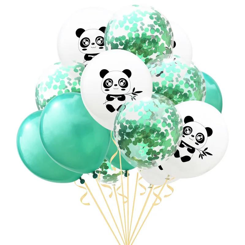 12 дюймов мультяшный латексный шар с принтом панды золотые зеленые шары конфетти