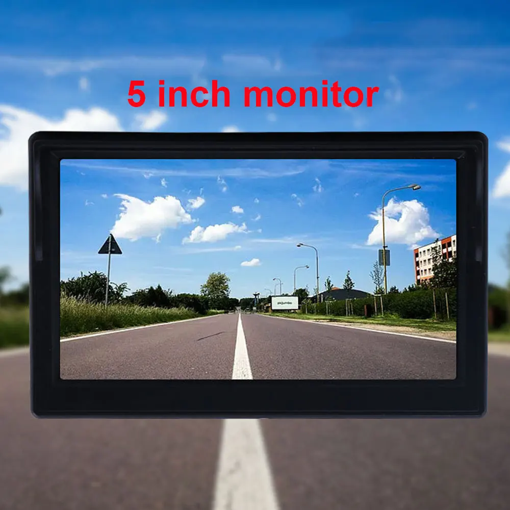 

5 or 4.3 Inch Car Monitor TFT LCD or 5 AHD Digital 16:9 Screen 2 Way Video Input or with Reverse Rear View Camera for Parking
