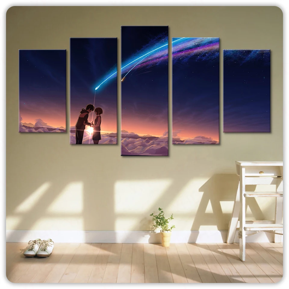 

Anime Movie Baby Room Your Name Nursery Wall Art Kids Decoration Poster Pictures Print High Quality Canvas Painting Room Decor