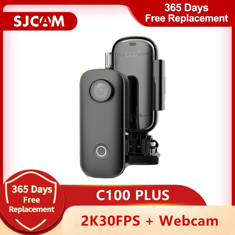 Оригинальная Экшн камера SJCAM C100 Plus с большим пальцем 2K 30FPS H.265 WiFi 30 м