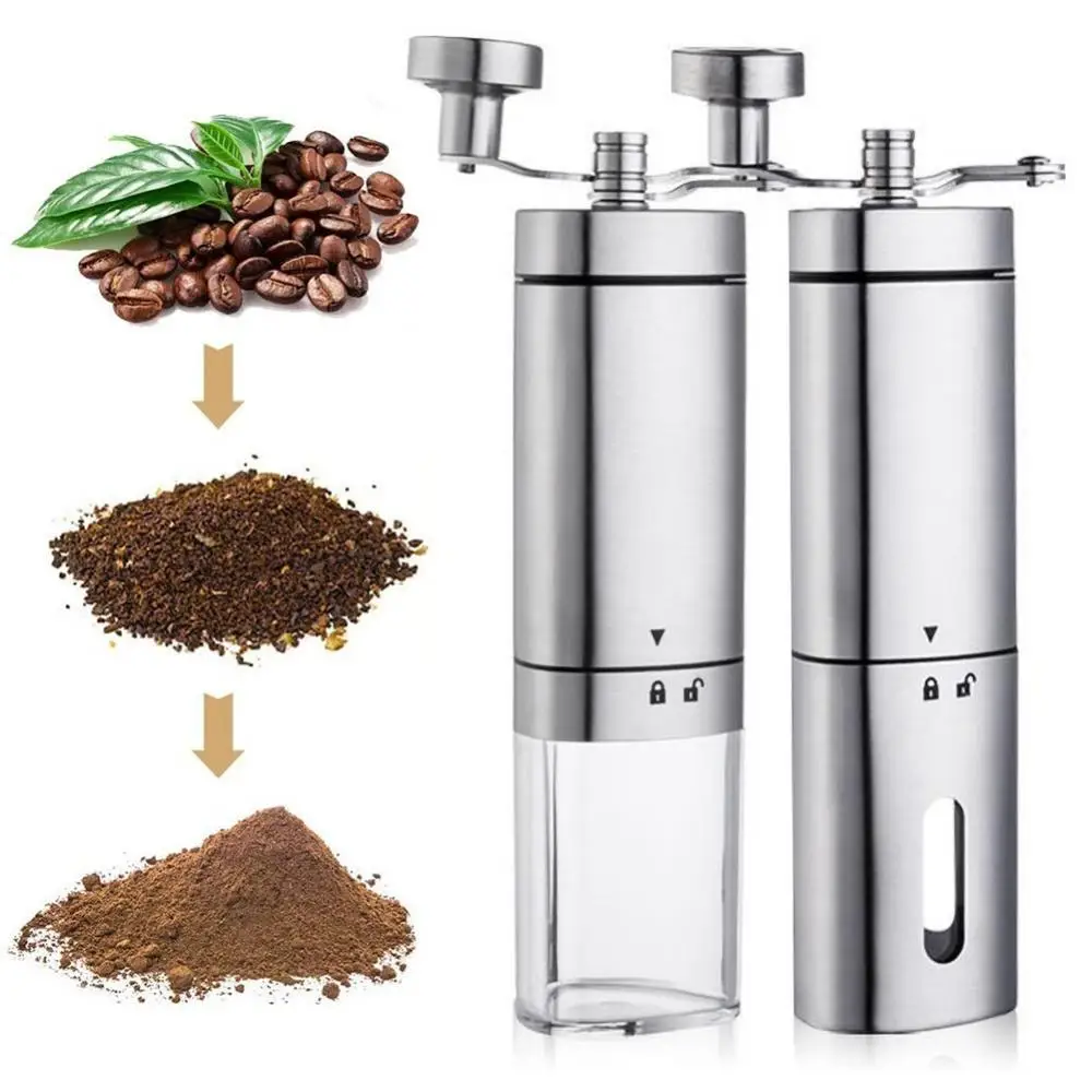 

Stainless Steel Kitchen Manual Hand Crank Adjustable Bean Mill Coffee Grinder Kitchen Manual Hand Crank