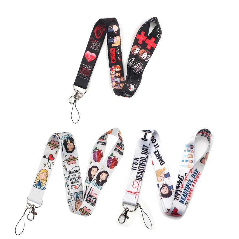 Greys Anatomy Lanyard Keychain Cartoon Phone Women Strap Neck Lanyards for ID Card Keys Doctors nurse gifts | Украшения и