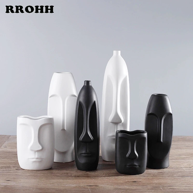 

Скандинавский Ins человекоидный ваза, украшение для гостиной, крыльца, креативное украшение, домашнее украшение, керамические поделки, украшение