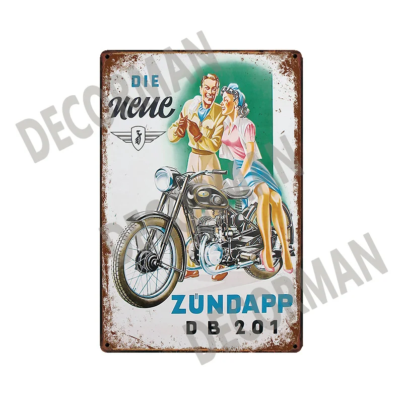 [Mike86] ZUNDAPP Triumph Custom Motor жестяной знак потертый Ретро Настенная картина