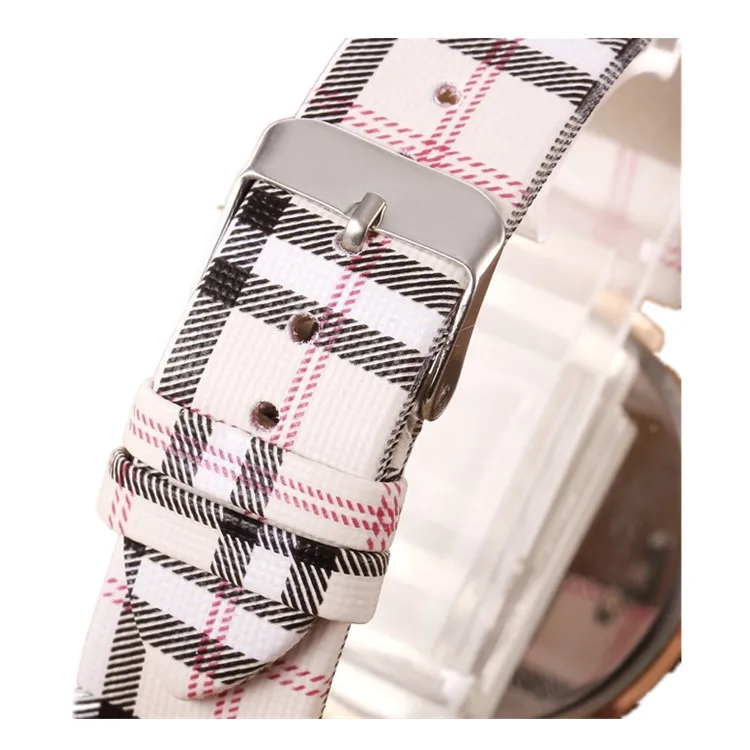

New luxury fashion plaid belt simple ladies quartz watch dress casual Geneva simple student belt watch