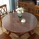 Круглая прозрачная скатерть, водонепроницаемая маслостойкая Скатерть из ПВХ пластика, мягкое стекло для гостиной, кухни, кофейного столика, коврик