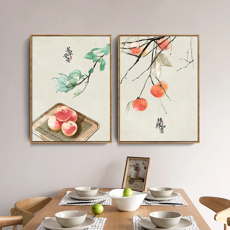 Настенный плакат в традиционном китайском стиле для кухни комнаты Картина на
