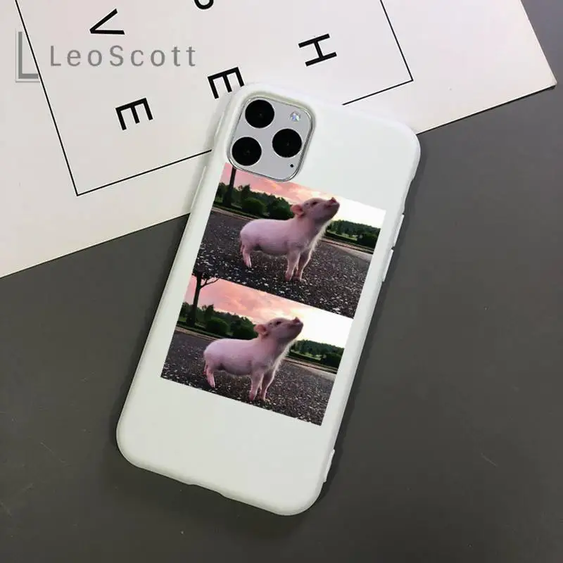 

Pink Pet Cute Little Pig Lovely animal Phone Case Candy Color for iPhone 11 12 mini pro XS MAX 8 7 6 6S Plus X 5S SE 2020 XR