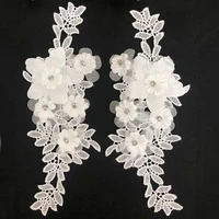 1pcs 3d flower floral embroidery lace applique trim for evening skirt clothes lace collar decoration patch sewing on accessories