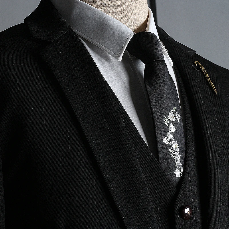 Брендовый мужской костюм деловой Блейзер для жениха три штуки приталенный