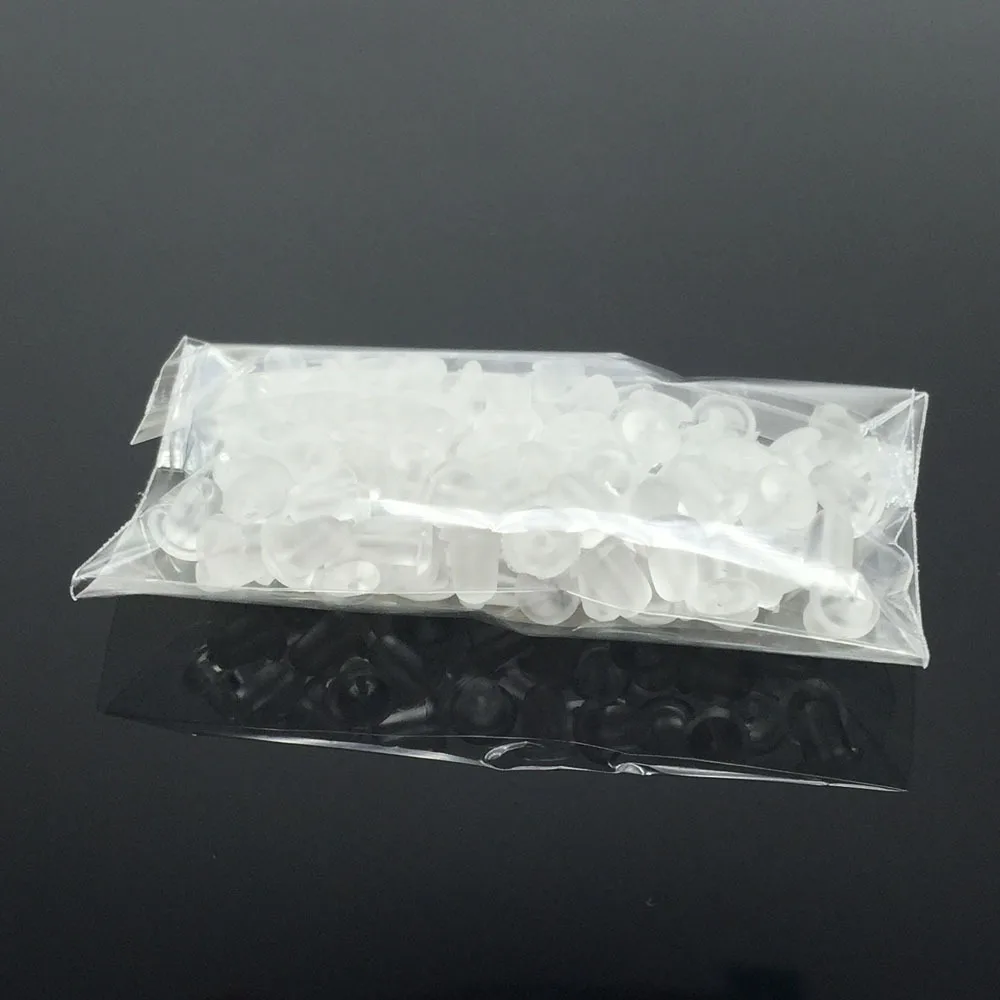 100 шт./лот прозрачные мягкие силиконовые резиновые серьги защитные пулевые