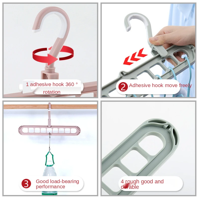 

Nine air Clothes Hanger Plastic Magic Clothes Hanger Horizontal and Vertical Rotating Clothes Hanger Space Saving