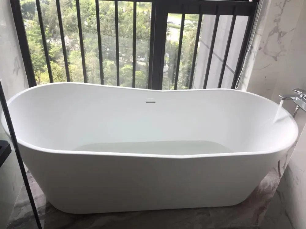 Акриловая Матовая Белая бесшовная Ванна 1650 в форме слайпа с сертификатом CUPC