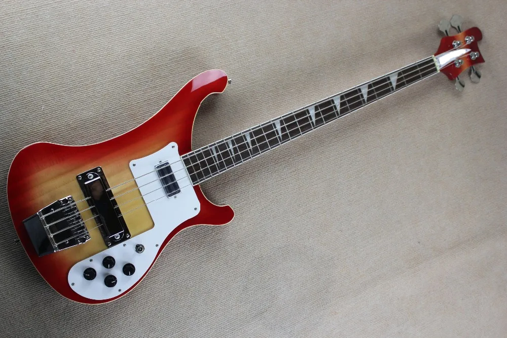 Новинка 2018 фабрика 4 струны Rickenback 4003 fireglo электрический бас прозрачная вишня Ricken