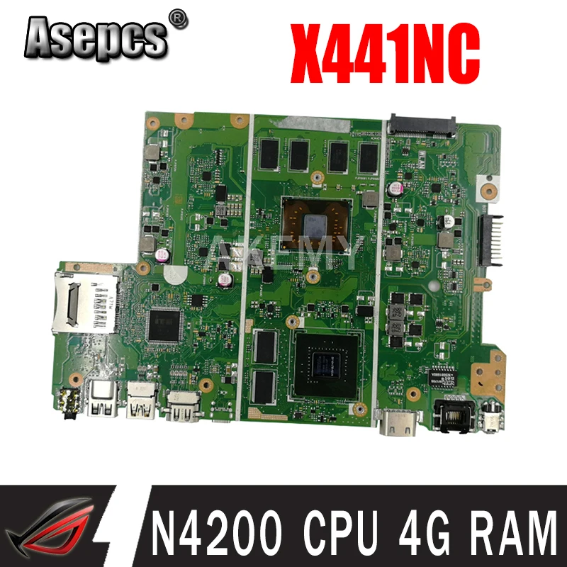 AKemy X441NC REV2.1 подходит для ASUS X441NA X441N N4200 материнская плата с процессором ноутбука 4