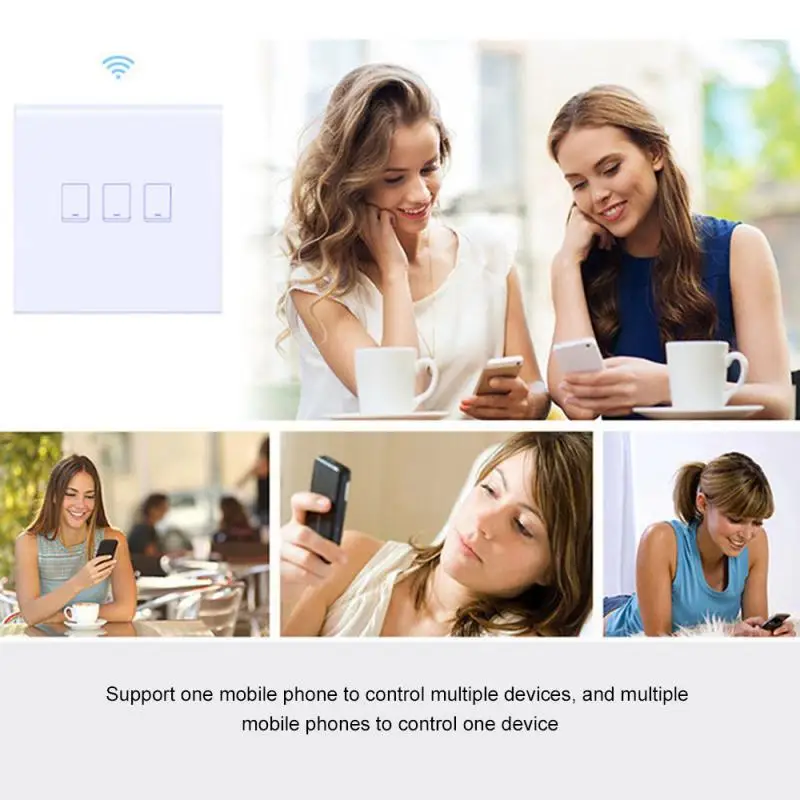 

TUYA Wifi Smart Touch Panel Switch 1/2/3 Gang Support Smart Life APP Works With Alexa Google Assistant Voice Remote Control