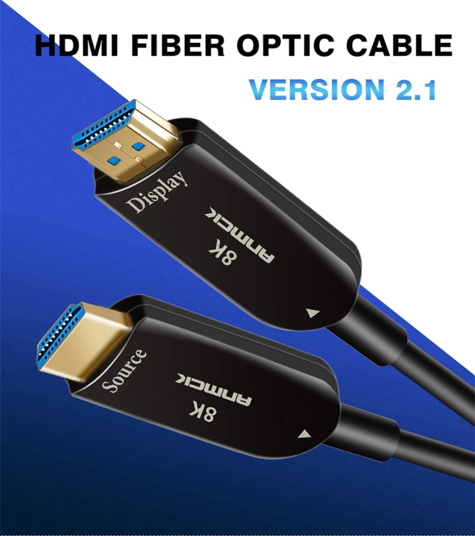 Anmck волоконно-оптический кабель HDMI 2,1 2,0 Ultra HD Поддержка 8K 120Hz 4K 60Hz 48Gbps с Аудио& Ethernet HDMI шнур 5M 10M 15M 20M