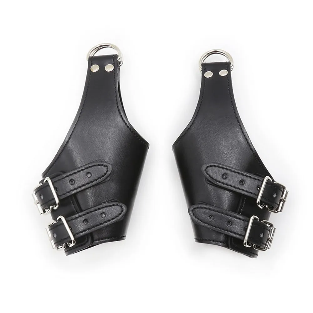 Интимные игрушки для женщин БДСМ женский раб черный из искусственной кожи бондаж