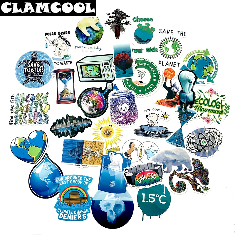 Pegatina creativa de protecci&oacute;n del medio ambiente, 50 Uds., para ScrapbookingForMotorcycle, equipaje, ordenador, monopat&iacute;n, guitarra-0