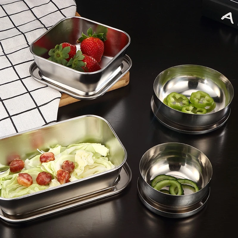 Custom Lunch Box For Kids Food Container Bento 304 Top Grade Stainless Steel Storage Thermal Metal Stock | Дом и сад