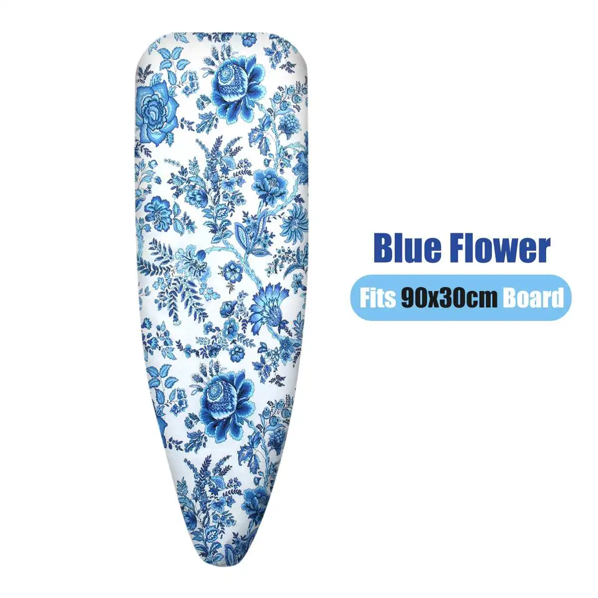 Blue flower 90x30cm Универсальный держатель ткани с принтом из хлопка, толстый удерживающий тепло, войлок, домашний держатель ткани 90x30/100x30/110x34 см - Цвет: Blue flower 90x30cm