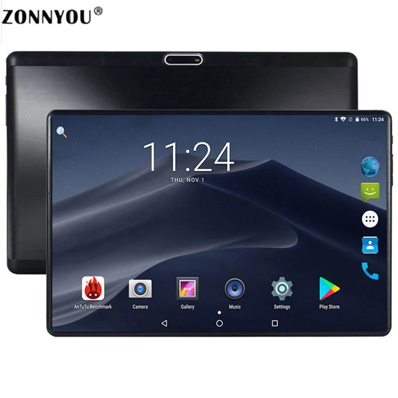 Планшетный ПК 10 дюймов Octa Core 3g Телефонный звонок 10,1 Планшеты 4G+ 64G Android 7,0 tab Google Рынок gps, Wi-Fi, FM, Bluetooth