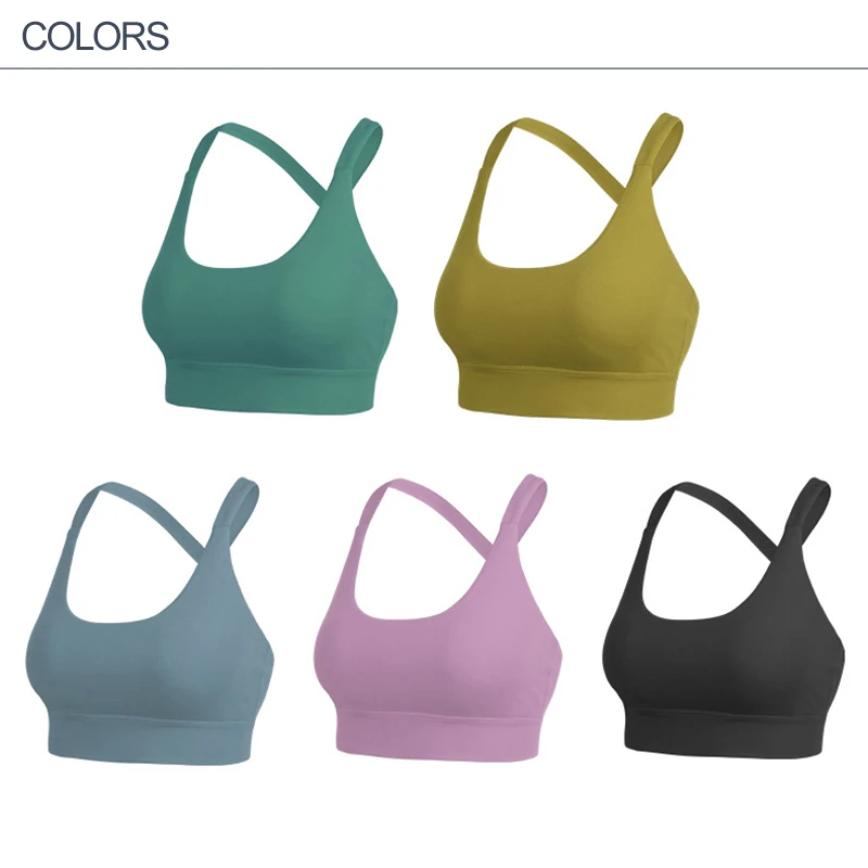 

S-XL Nylon Women's Bra Sports Top Shockproof Yoga Sports Bra Seamless Fitness Vest Underwear Women Sportswear 6 Colors