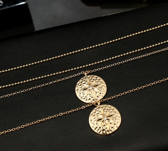 Богемные звезды бусины круглая подвеска-кристалл на цепочке золотое ожерелье