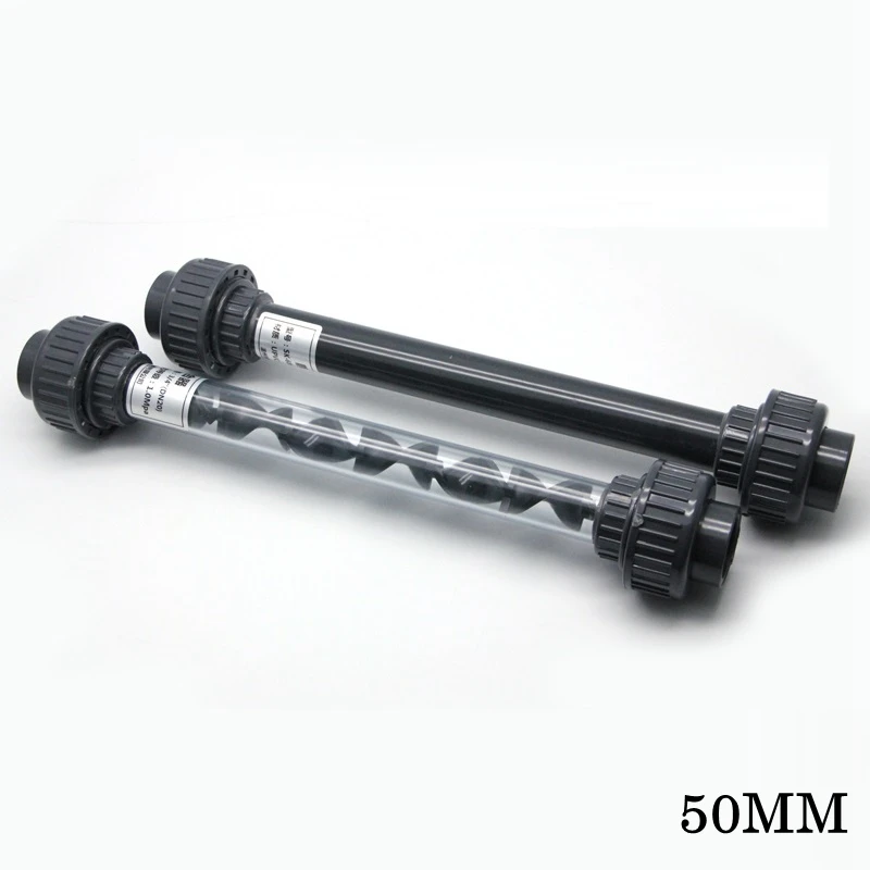 

50 мм, спиральные статические смесители из ПВХ, пластиковая дозирующая жидкость, статический смеситель типа SK, серый/прозрачный смеситель для труб из ПВХ